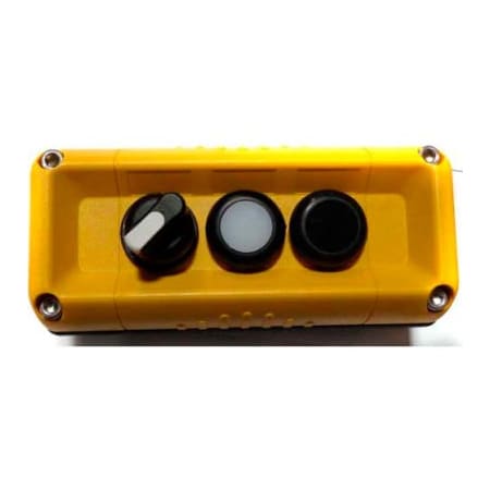 Springer Controls Co T.E.R., F71GY00020001011 VICTOR Wall Mnt. Control Station, Yellow, 3 Hole, 3 Pos. Selector+2 Funct. F71GY00020001011